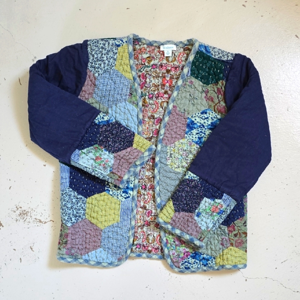 Sundance Patchwork Quilted Jacket Size Small Women's